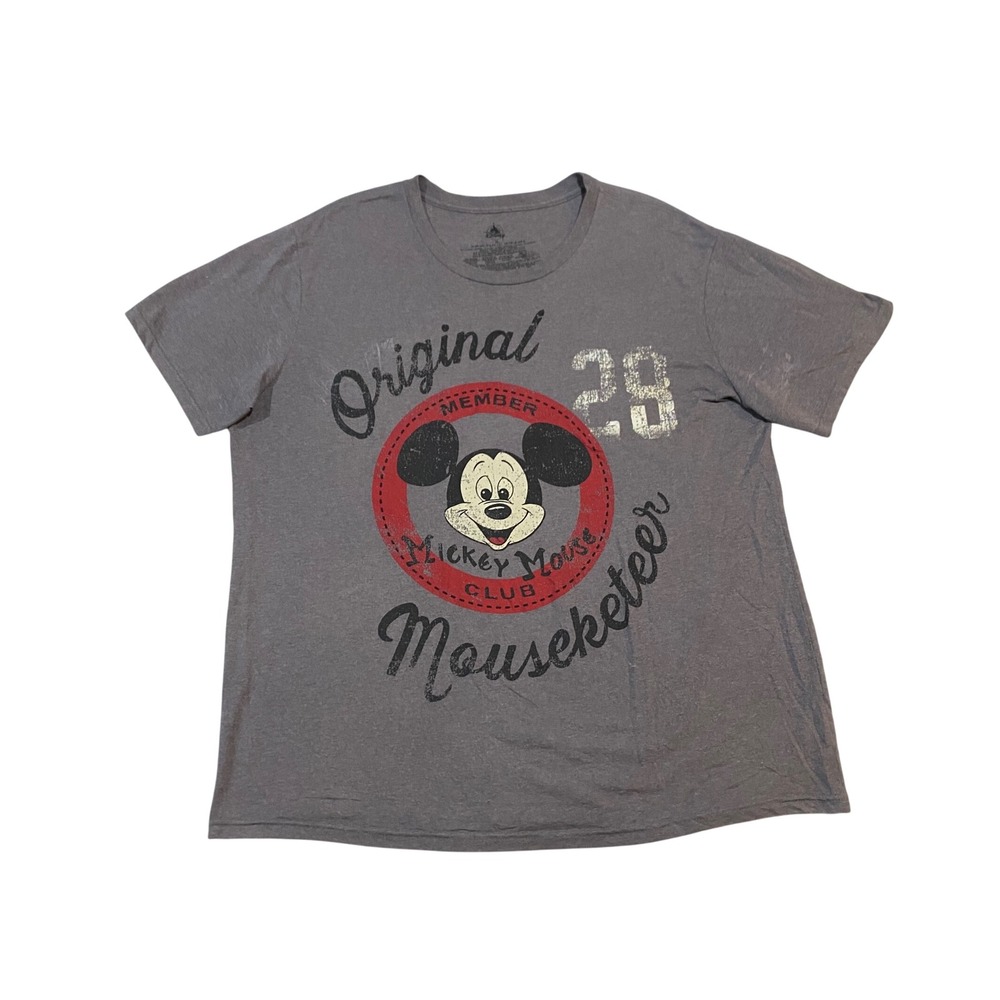 Disney Mickey Mouse Club Original Member 28 Gray Graphic T-Shirt Mens XL